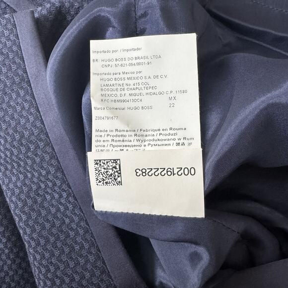 BOSS Hugo Boss $398 Virgin Wool Sheath Dress Womens 0 Navy Blue Career Cocktail - Picture 9 of 9